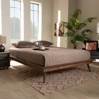 156-9803-RCW Karine Walnut Brown Queen Platform Bed Frame