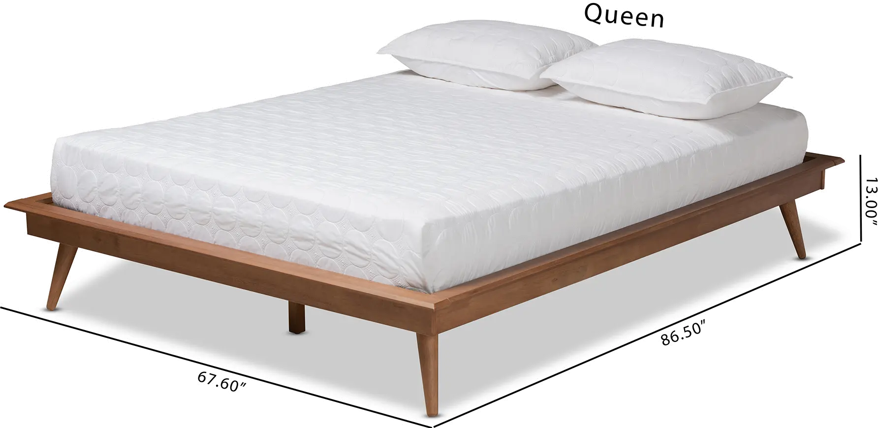 156-9803-RCW Karine Walnut Brown Queen Platform Bed Frame-5