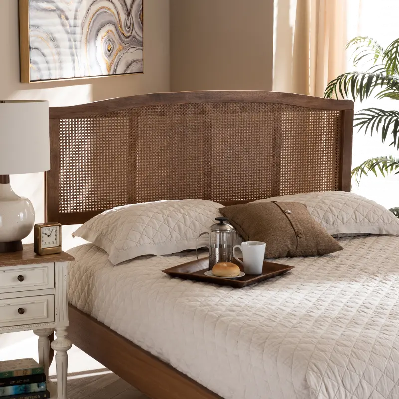 Marieke Ash Walnut Rattan Queen Headboard