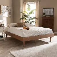 159-9814-RCW Rina Ash Walnut Queen Platform Bed Frame