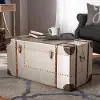 154-9188-RCW Bechet Industrial Silver Metal Storage Trunk