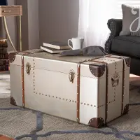 154-9188-RCW Bechet Industrial Silver Metal Storage Trunk