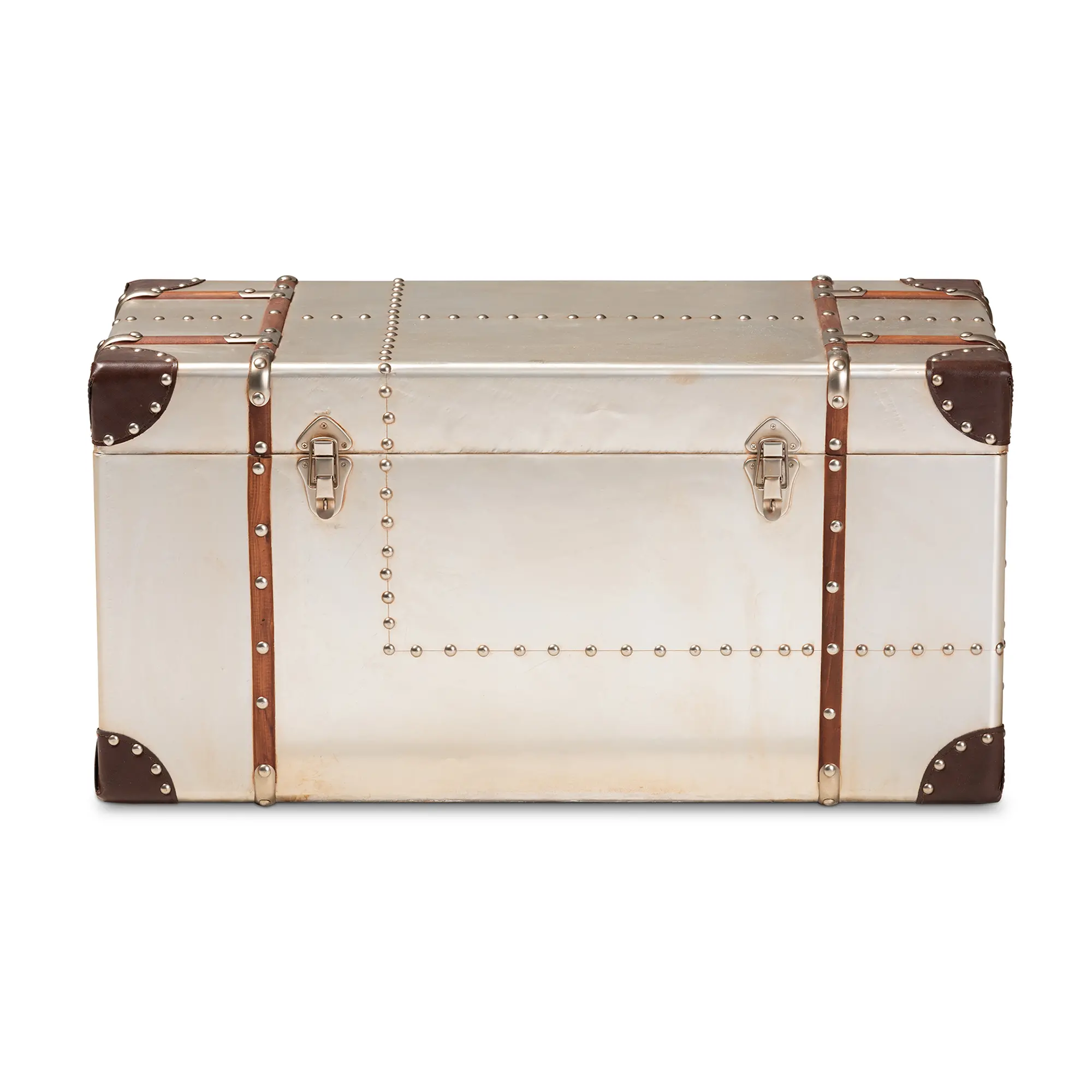 154-9188-RCW Bechet Industrial Silver Metal Storage Trunk-3