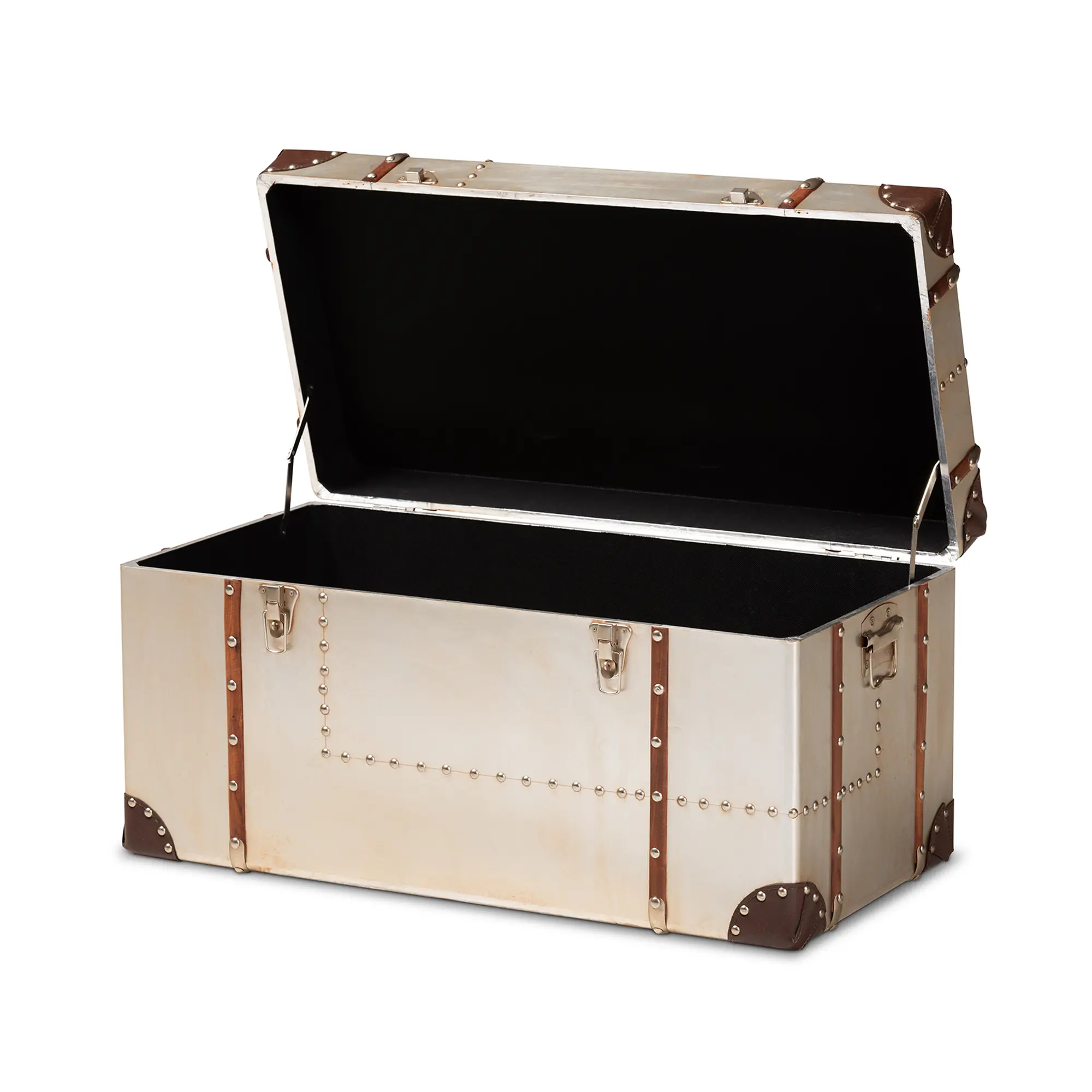 154-9188-RCW Bechet Industrial Silver Metal Storage Trunk-5