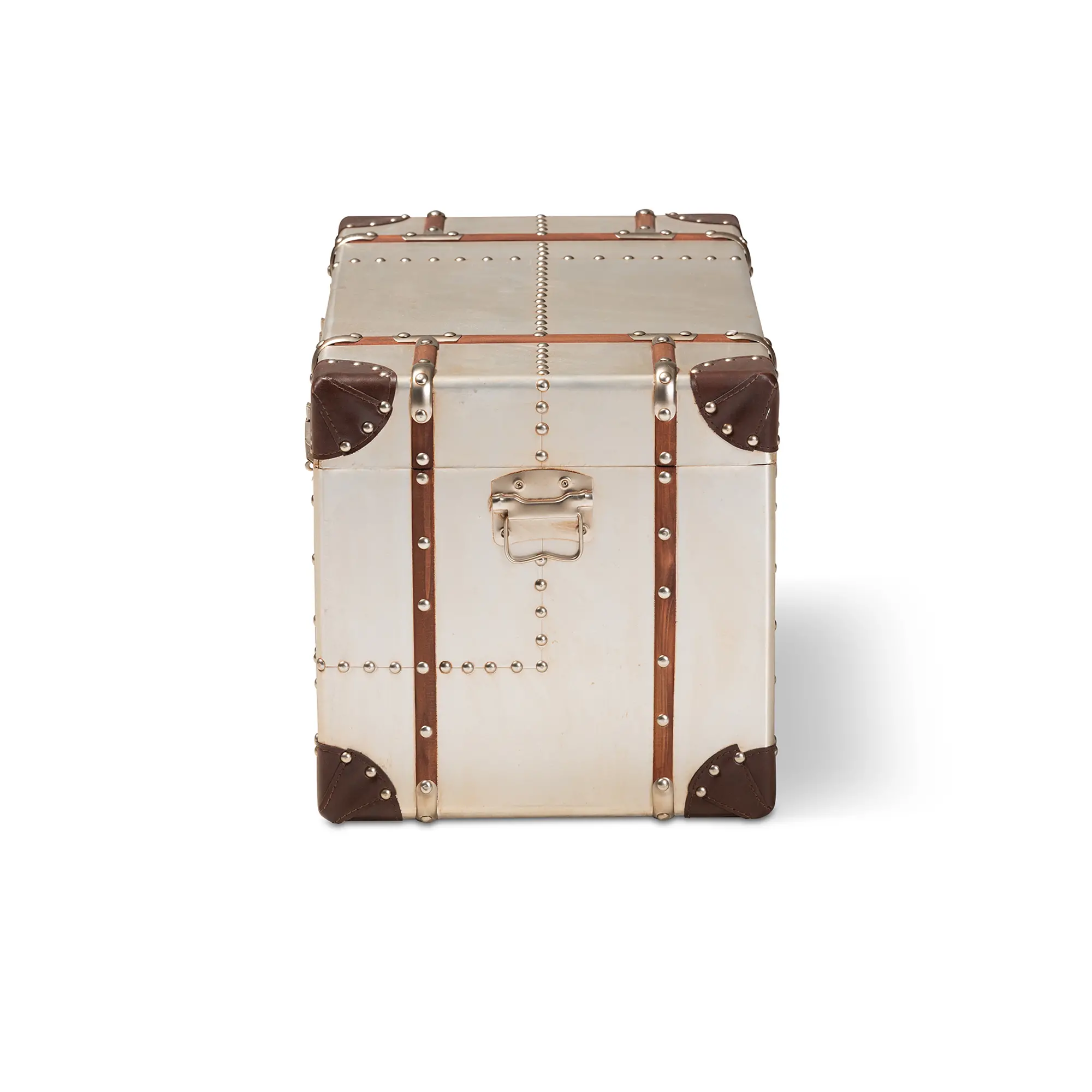 154-9188-RCW Bechet Industrial Silver Metal Storage Trunk-6