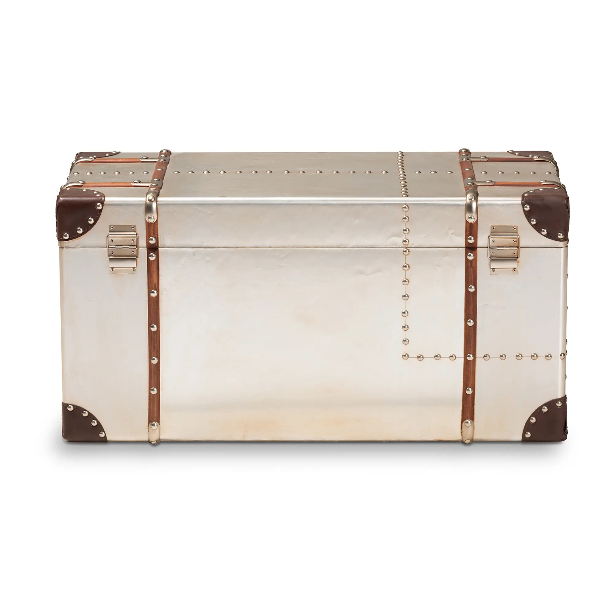 154-9188-RCW Bechet Industrial Silver Metal Storage Trunk-7