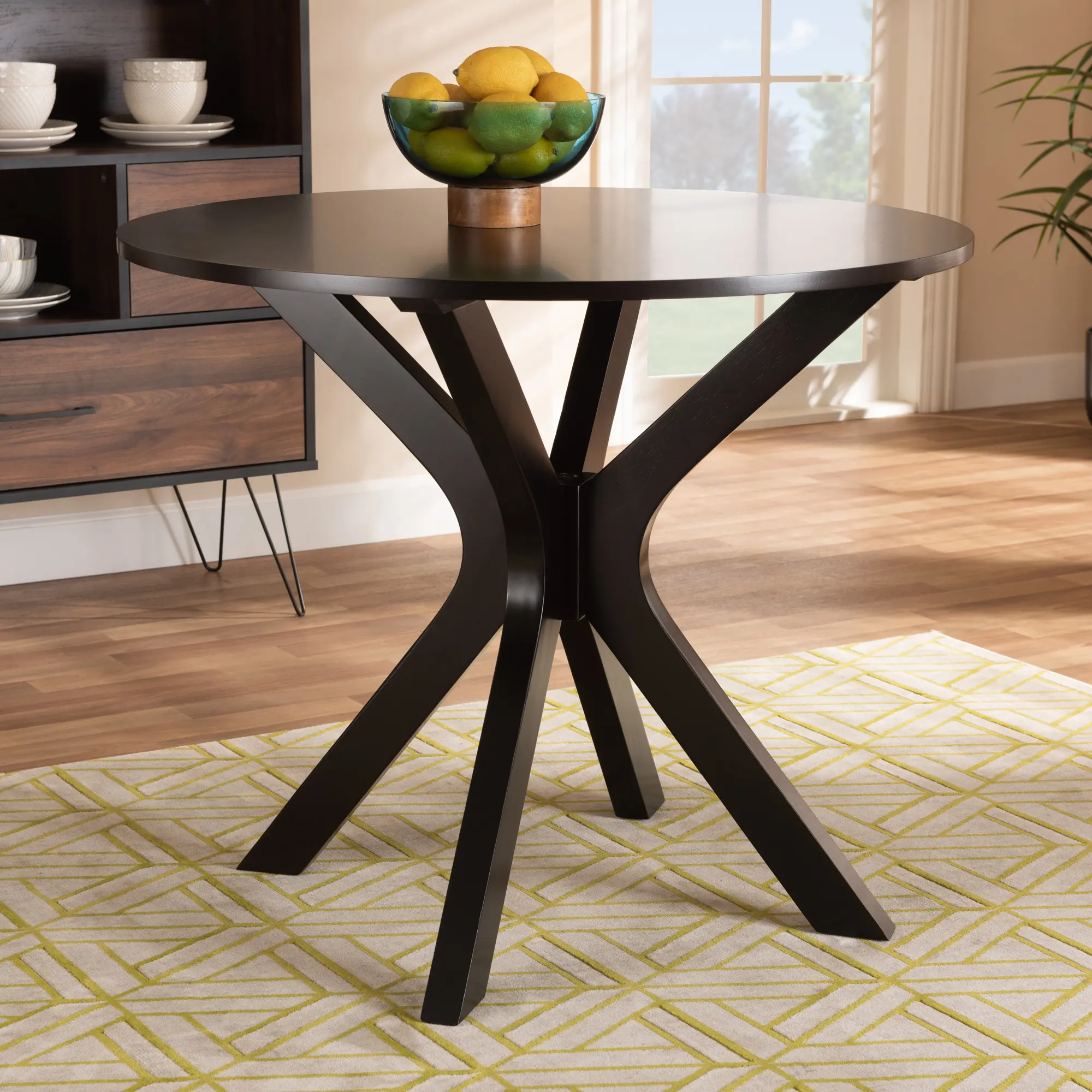 168-10892-RCW Kenji Dark Brown Round Dining Room Table-2