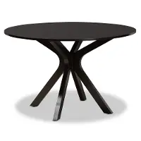 168-10894-RCW Kenji Dark Brown Round Dining Room Table