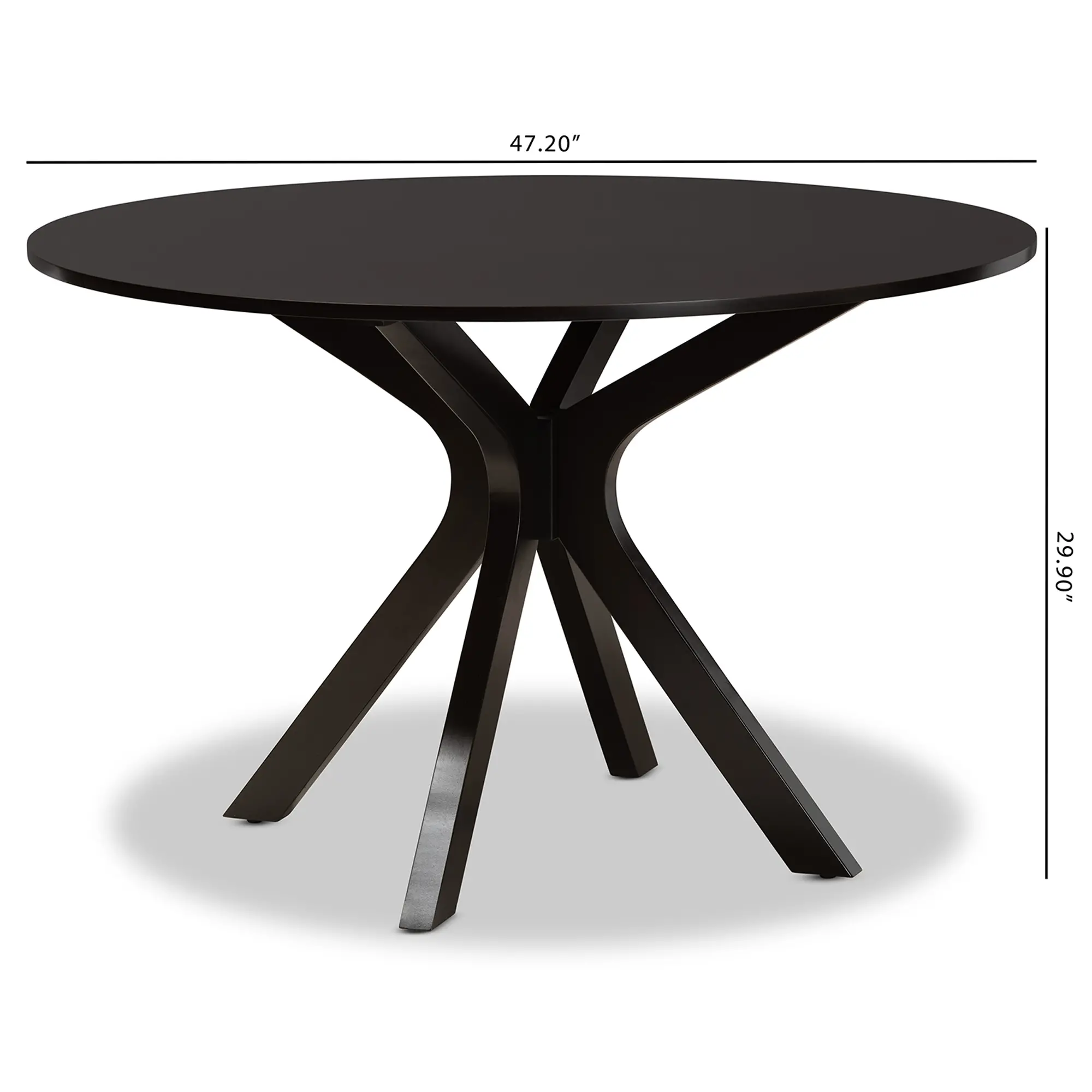 168-10894-RCW Kenji Dark Brown Round Dining Room Table-6