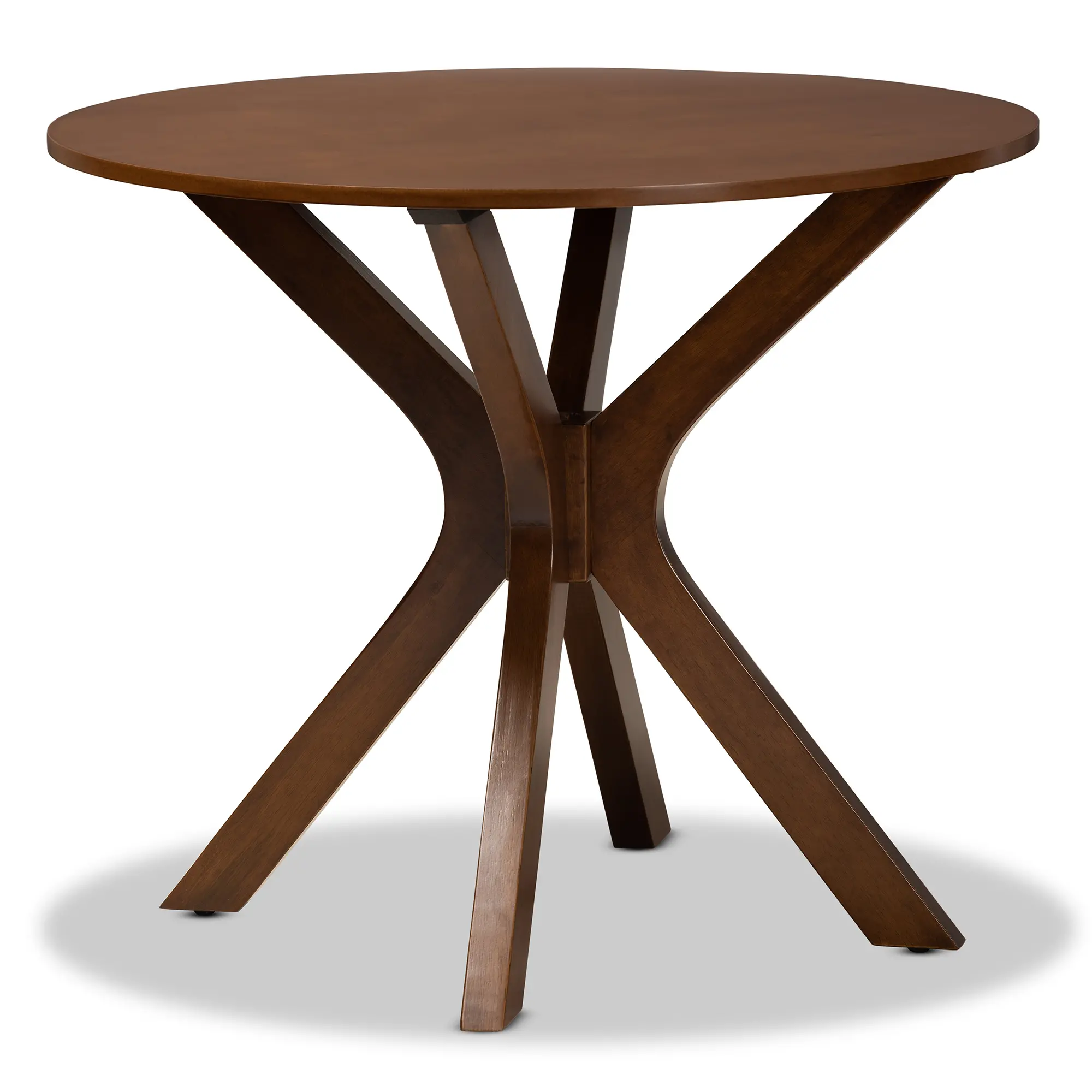 168-10891-RCW Baxton Studio Kenji Medium Brown Round Dining Room Table-1
