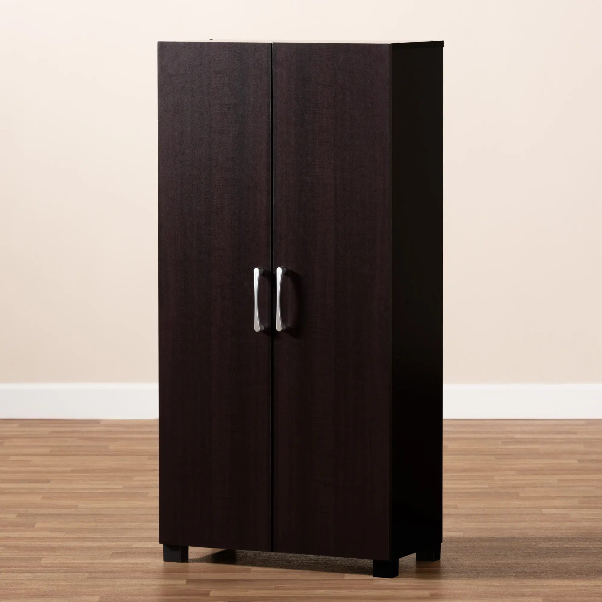153-9156-RCW Marine Dark Brown 2-Door Shoe Storage Cabinet-4