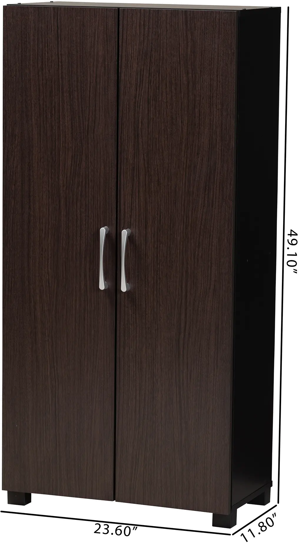 153-9156-RCW Marine Dark Brown 2-Door Shoe Storage Cabinet-8