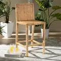 185-11874-RCW Sofia Natural Wood and Rattan Counter Stool