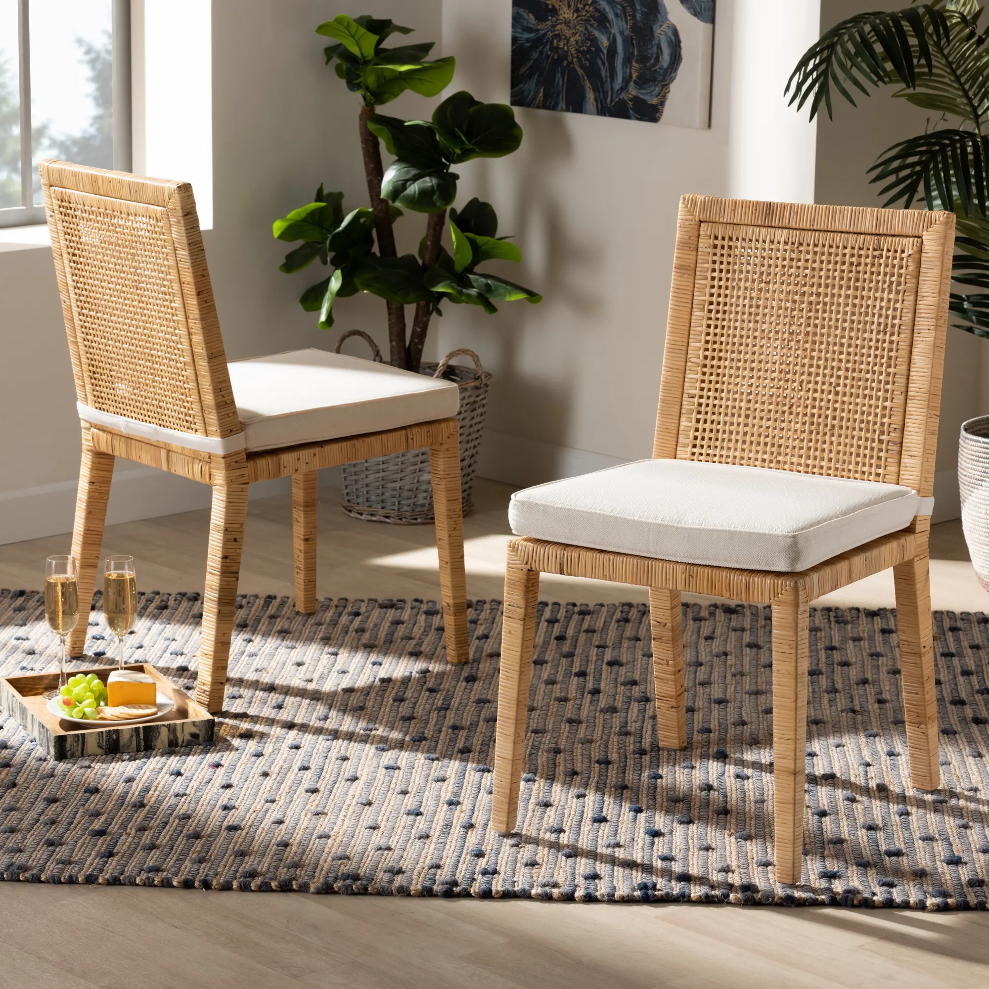 185-11872-RCW Sofia Natural Wood and Rattan Dining Chair (Set of 2)-2