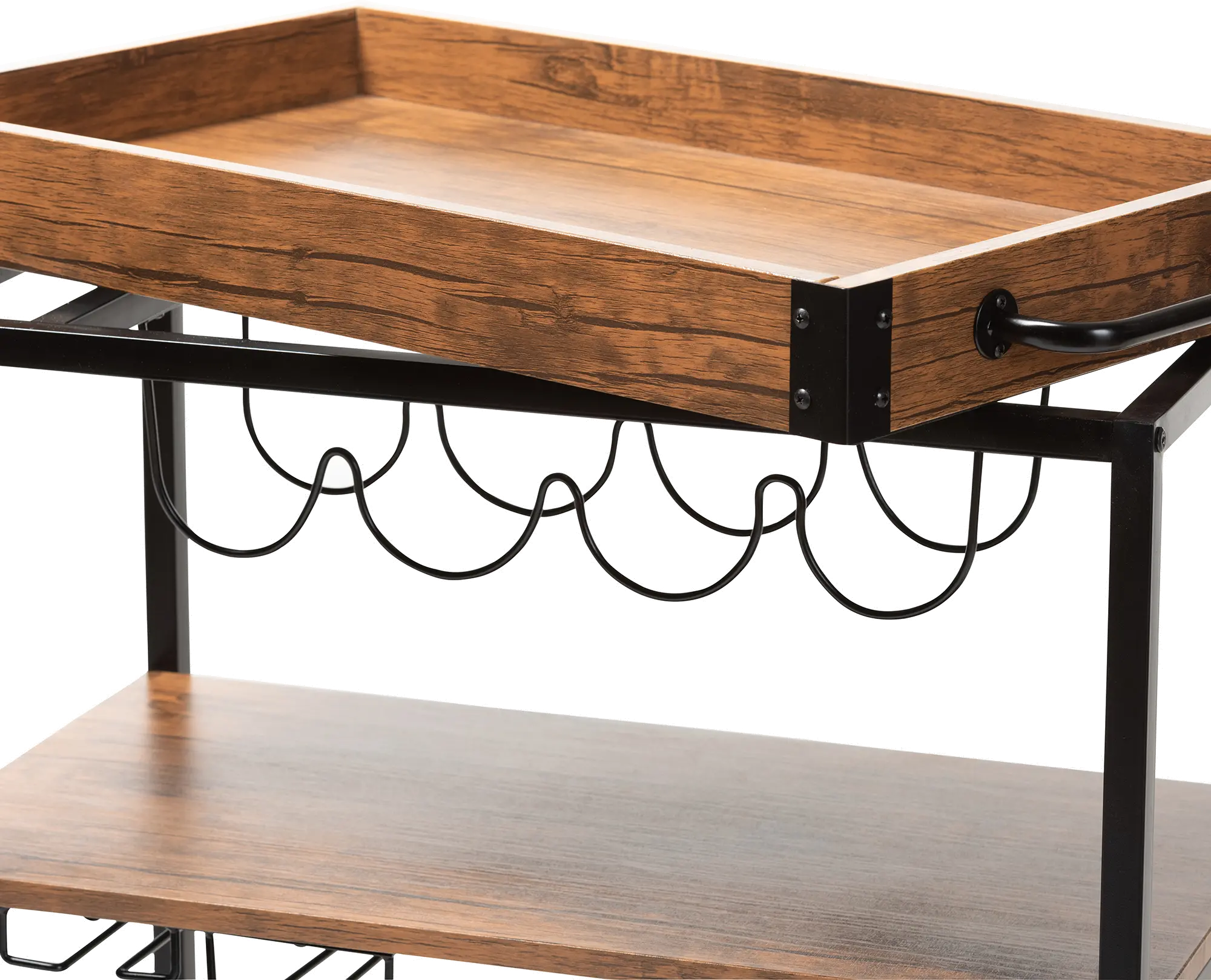 153-9039-RCW Cerne Rustic Oak and Black Metal Bar Cart-6