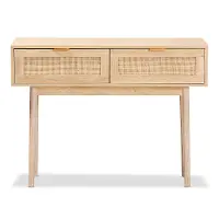 176-11250-RCW Baird Light Brown Rattan Console Table