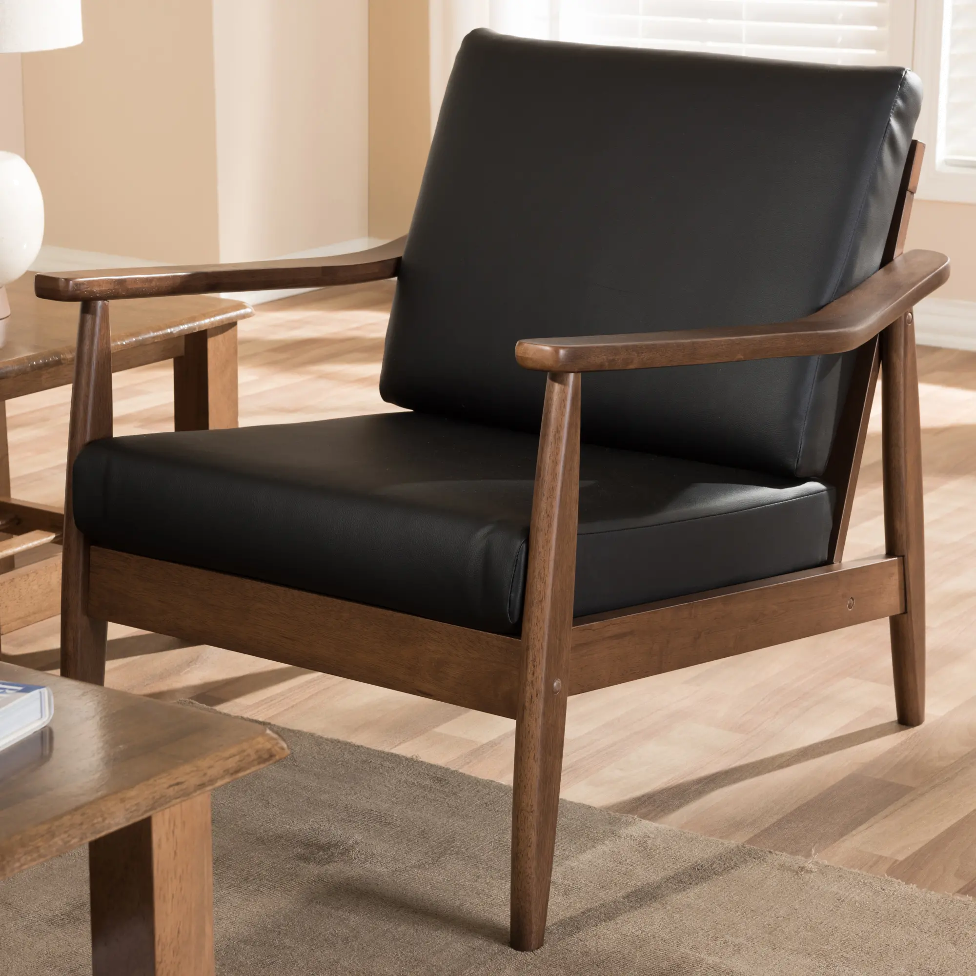 ダイニングチェア Black Lounge Chair ダイニングチェア 2脚セット ダイニング チェア スチール脚 黒 茶