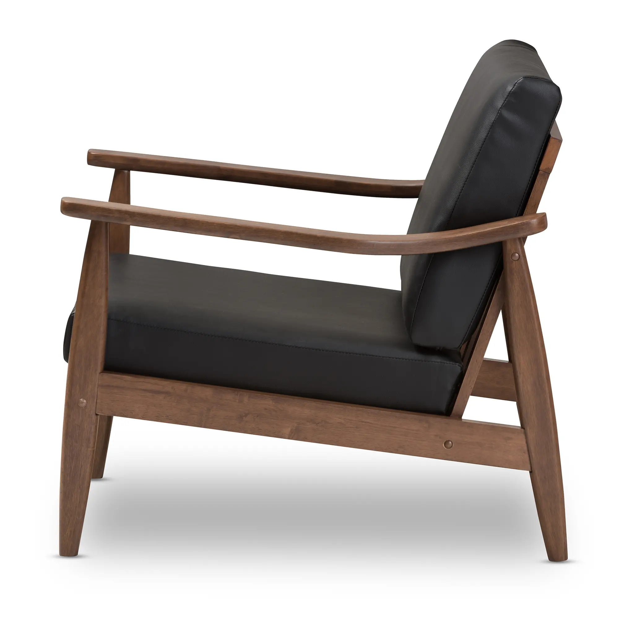 Venza Black Faux Leather Lounge Chair | RC Willey