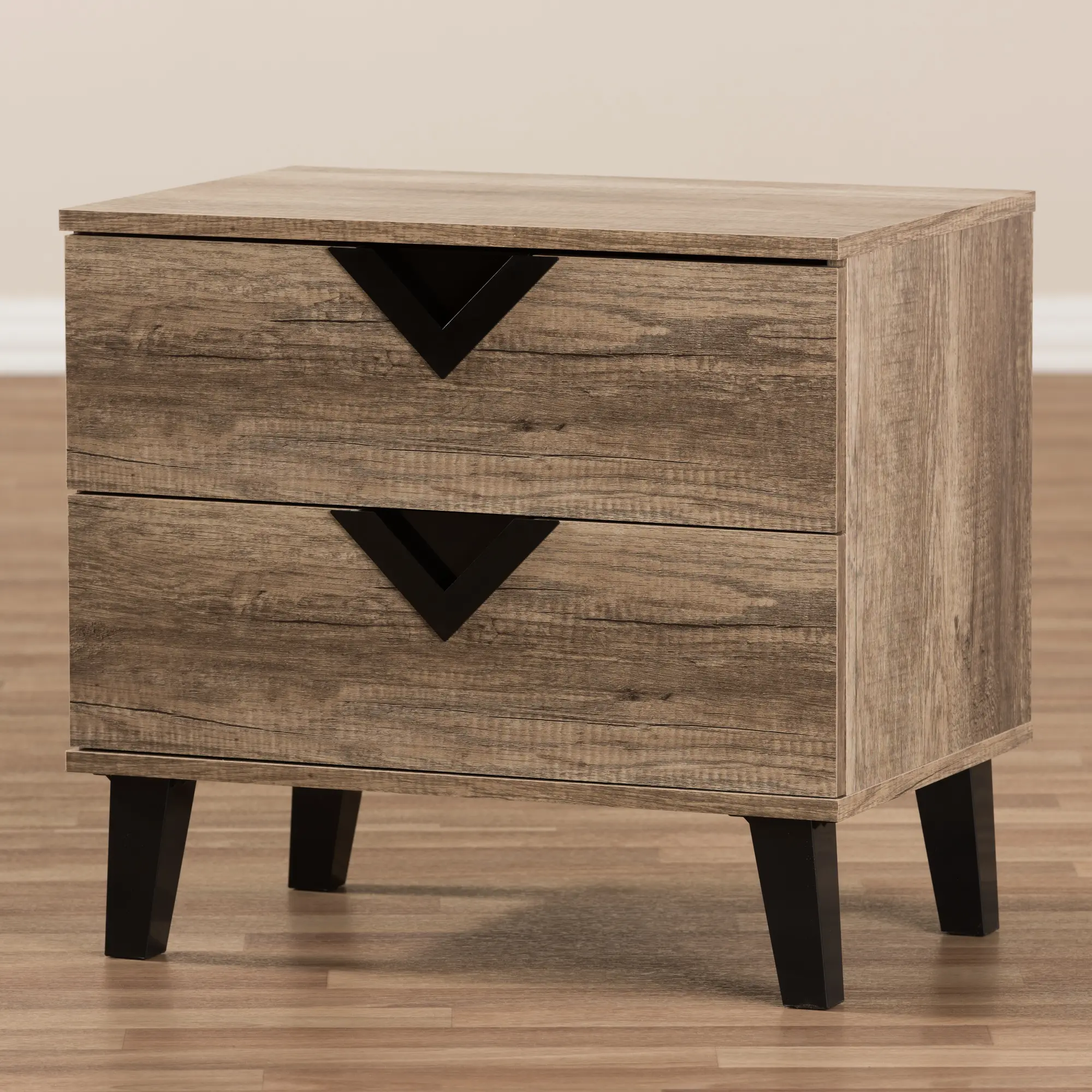 137-7562-RCW Swanson Modern Light Brown 2-Drawer Nightstand-2