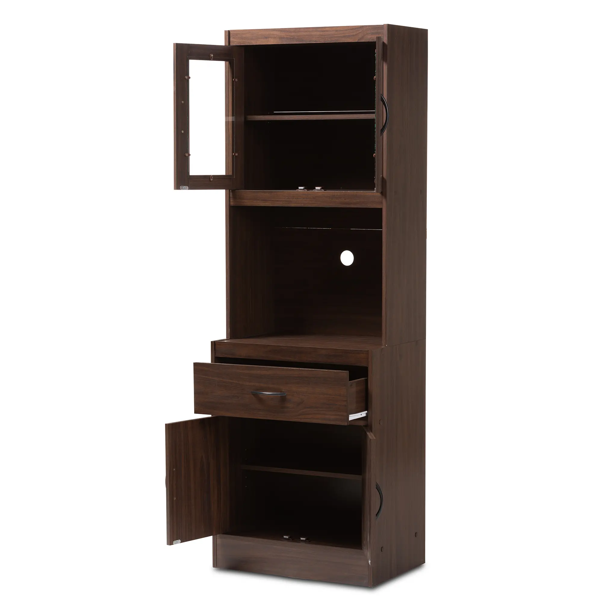 147-8318-RCW Laura Brown Kitchen Cabinet and Hutch-5