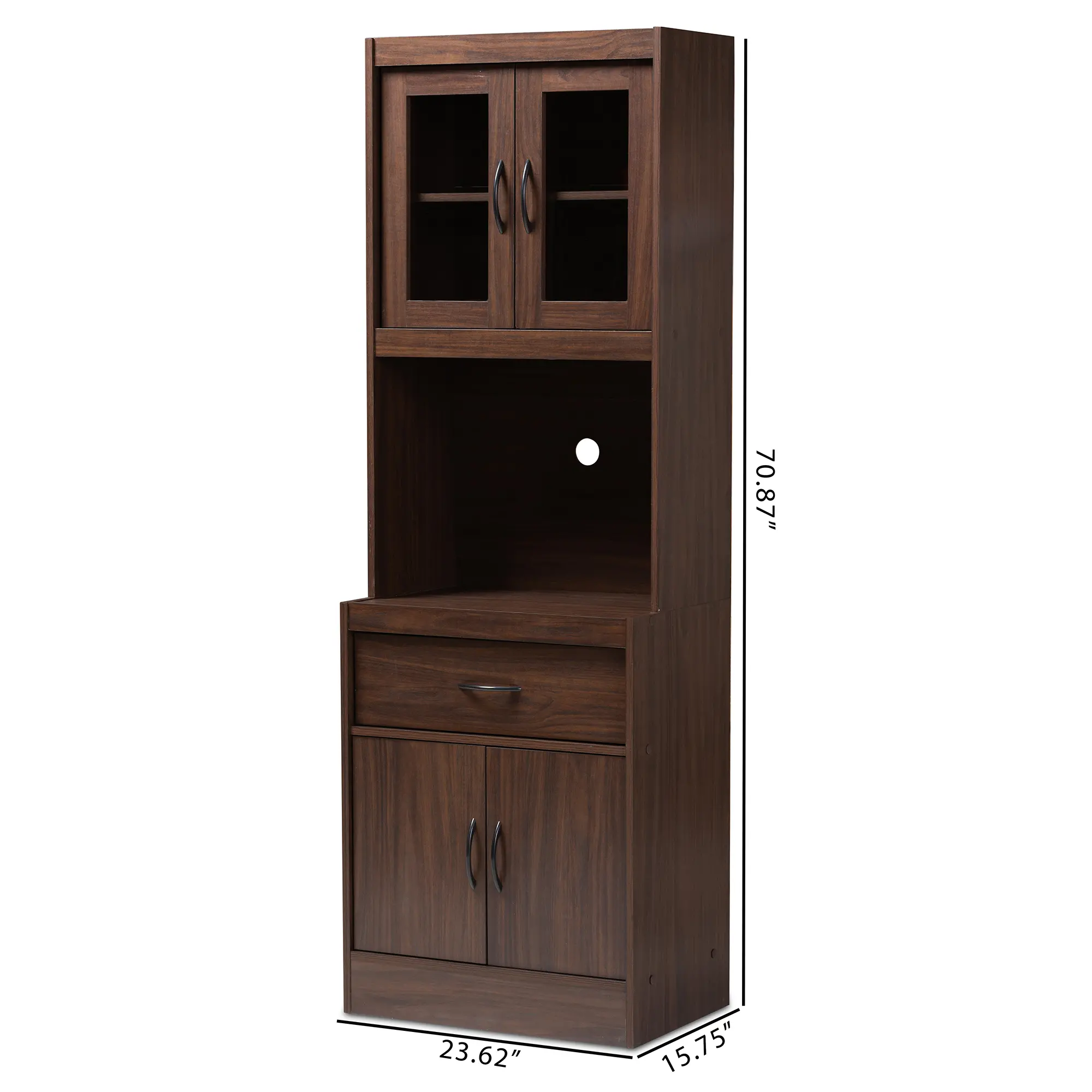 147-8318-RCW Laura Brown Kitchen Cabinet and Hutch-7