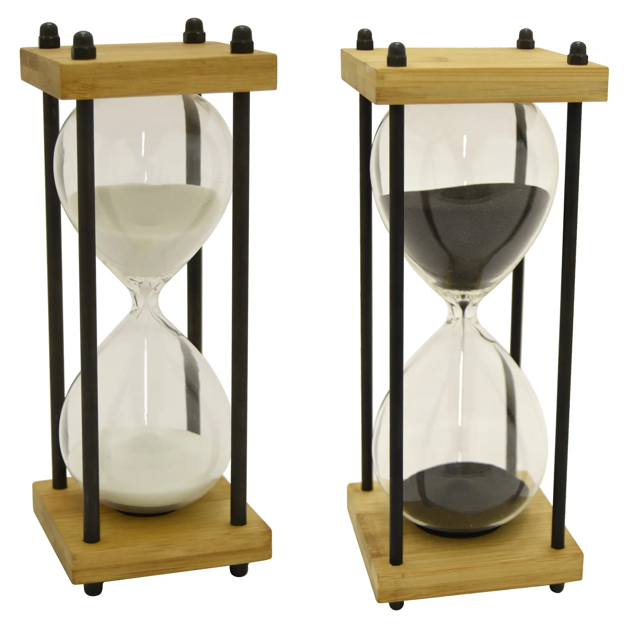 9.75  Assorted Bamboo and Glass Timer-1
