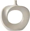 Halo 14  Cream Sculptural Ring Vase