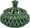 Trellis Emerald Green Lattice Jar with Lid