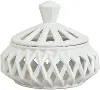 Trellis White Lattice Jar with Lid