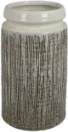 13  Cream Crackle With Brown Vase