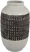 Woven Earth 15.75  Cream and Brown Textured Vase