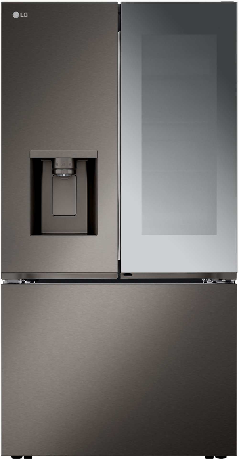 LG 26 cu ft InstaView® French Door Refrigerator - Counter Depth Black Stainless Steel