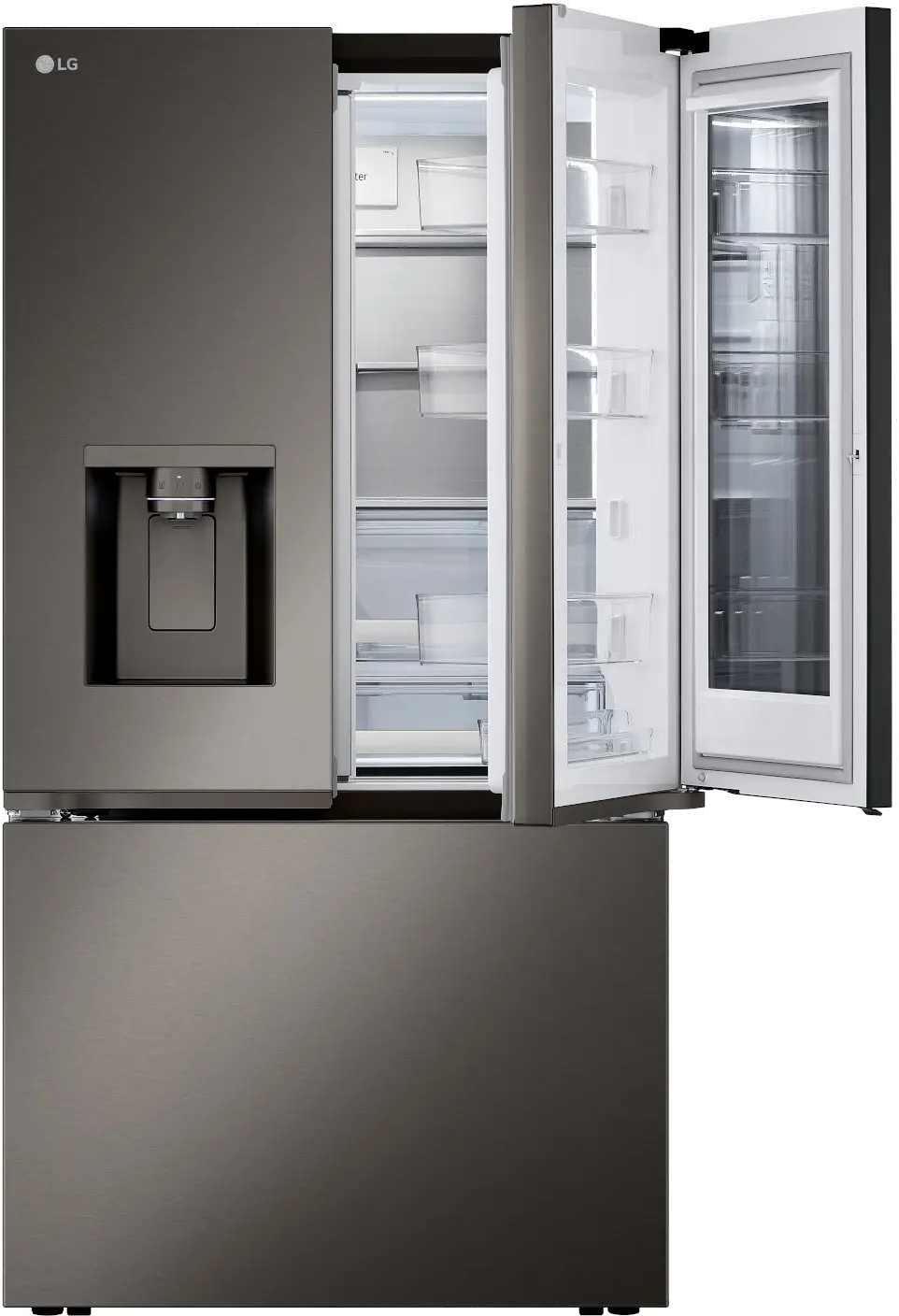 LRYKC2606D LG 26 cu ft InstaView® French Door Refrigerator - Counter Depth Black Stainless Steel-9