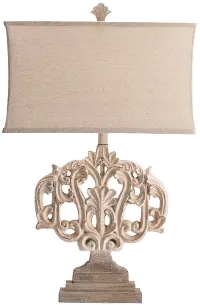 29.5 Inch Filigree Resin Table Lamp