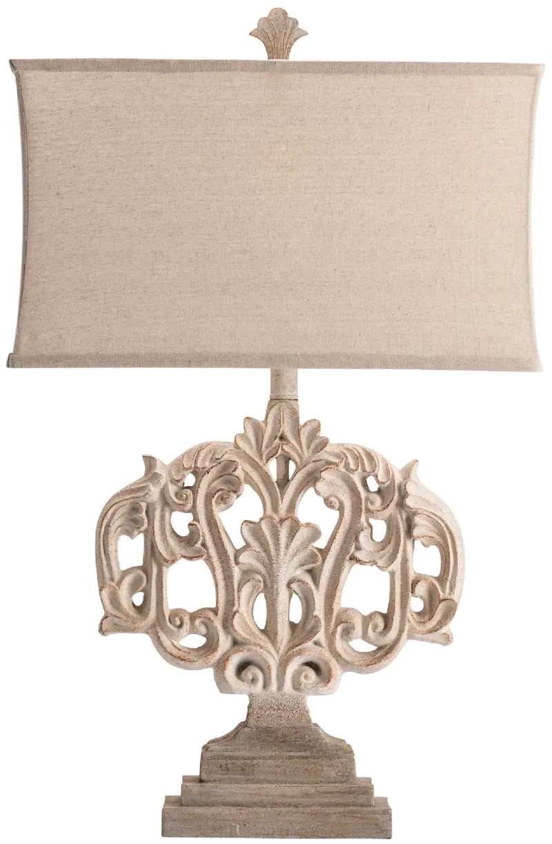 29.5 Inch Filigree Resin Table Lamp