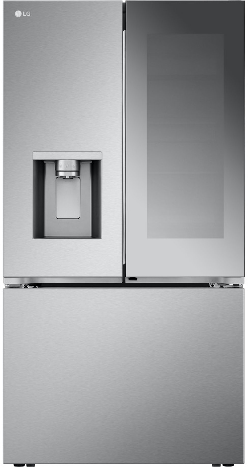 LG 26 cu ft InstaView® French Door Refrigerator - Counter Depth Stainless Steel