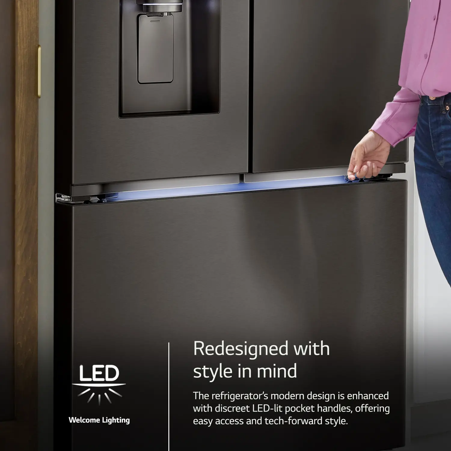 LRYXC2606D LG 25.5 cu ft French Door Refrigerator - Counter Depth Black Stainless Steel-5