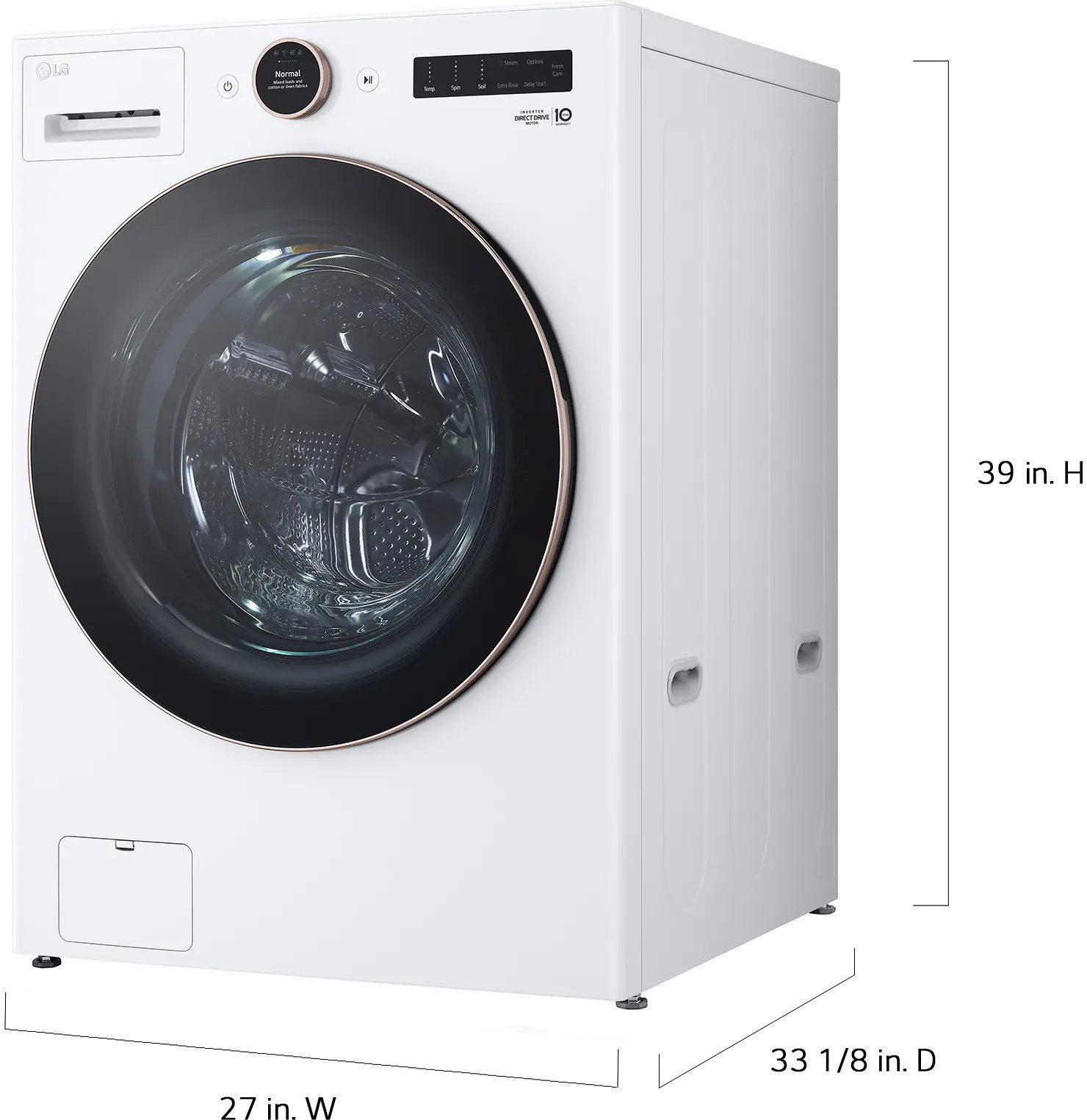 WM6500HWA LG 5 cu ft Front Load Washer - White 6500W-10