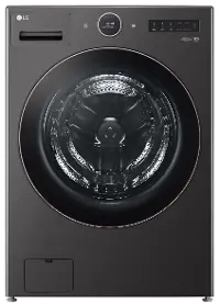 WM6500HBA LG 5 cu ft Front Load Washer - Black Steel 6500B