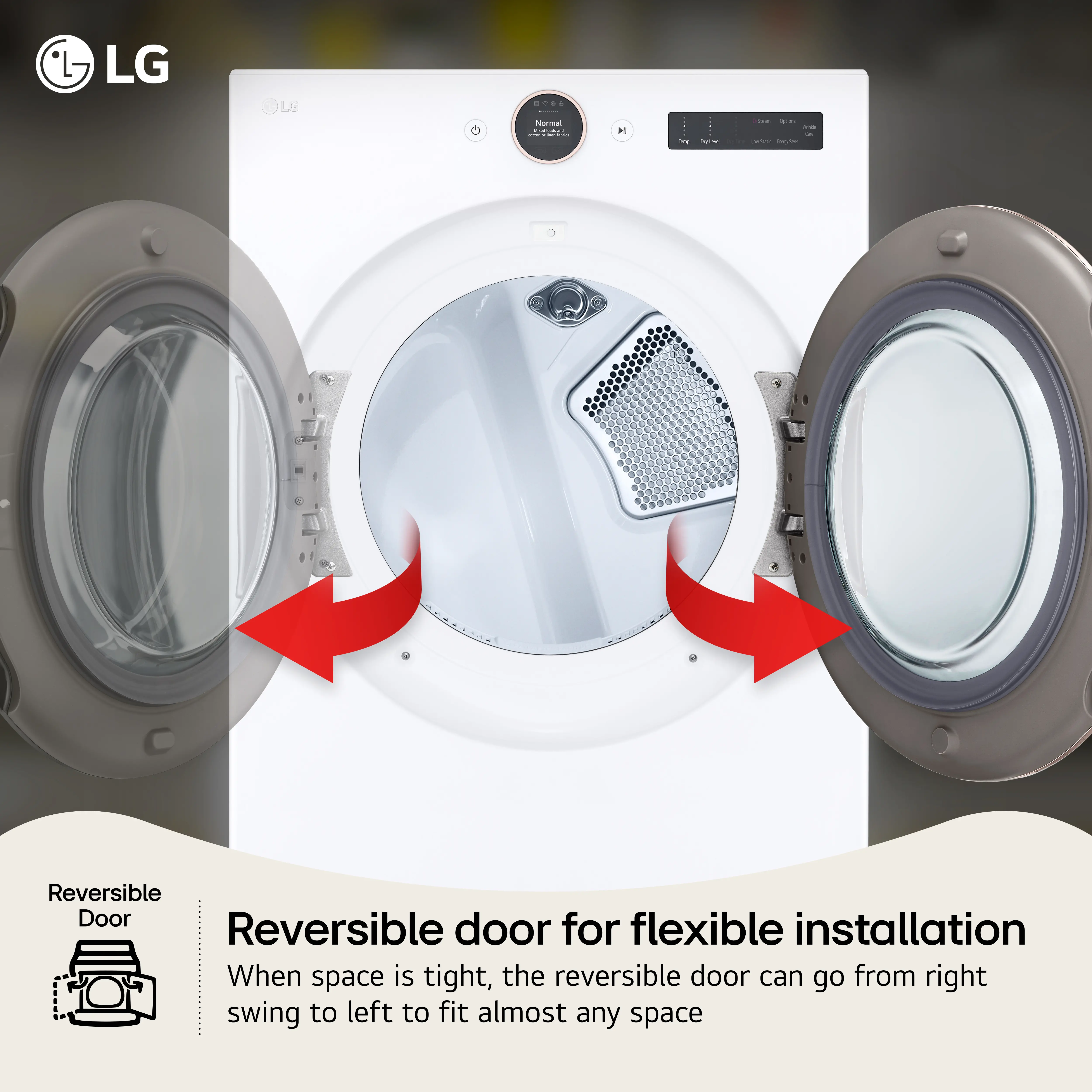 DLEX6500W LG 7.4 cu ft Electric Dryer - White 6500W-2
