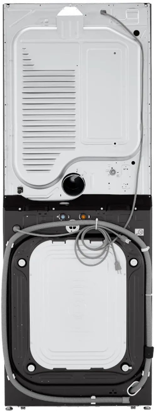 LG Single Unit Electric Front Load Wash Tower - Black Steel
