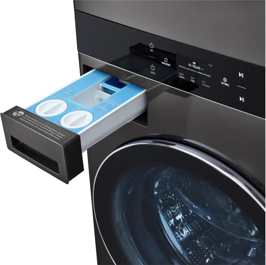 WKEX300HBA LG Single Unit Electric Front Load Wash Tower - Black Steel-4