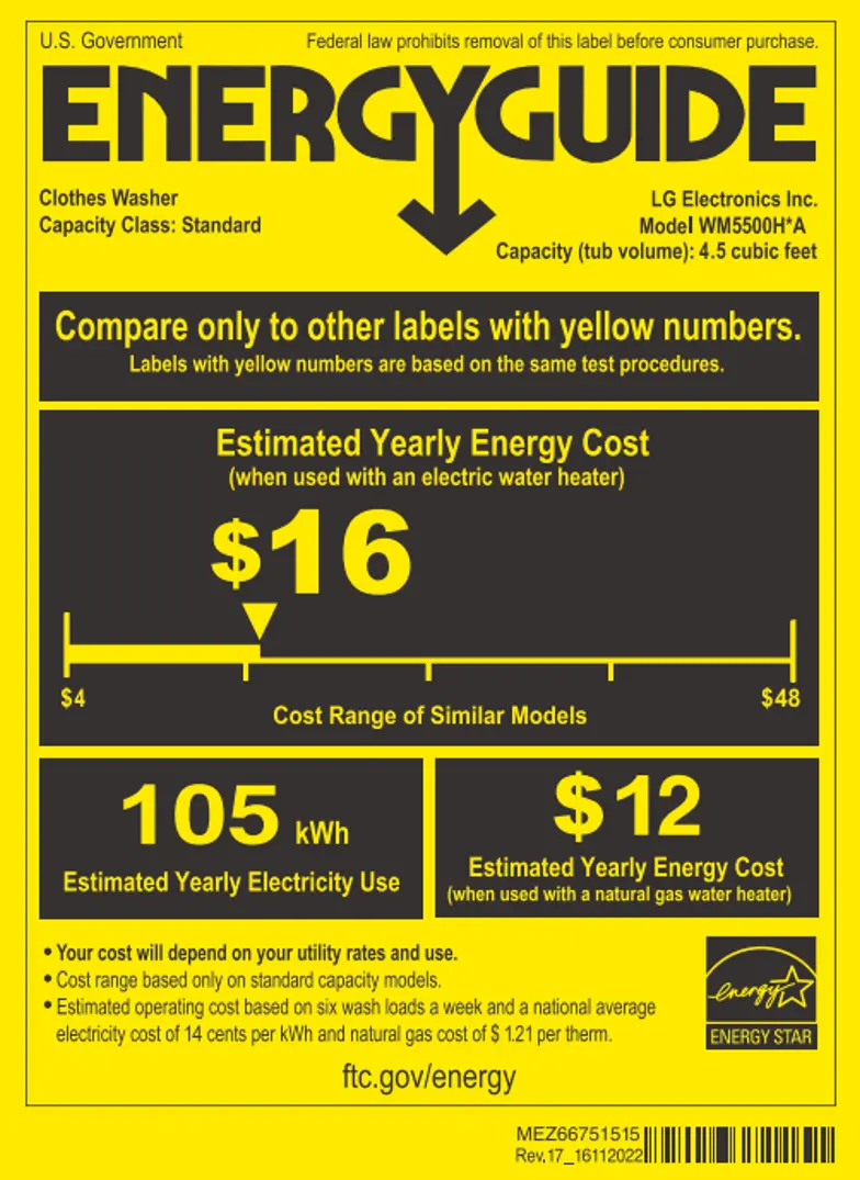 WM5500HVA LG 4.5 cu ft Front Load Washer - Graphite Steel 5500V-13
