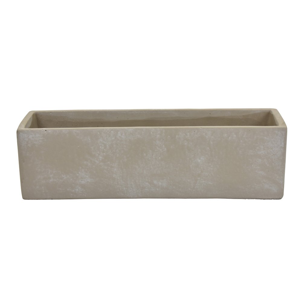 11" Rectangular Gray Resin Planter