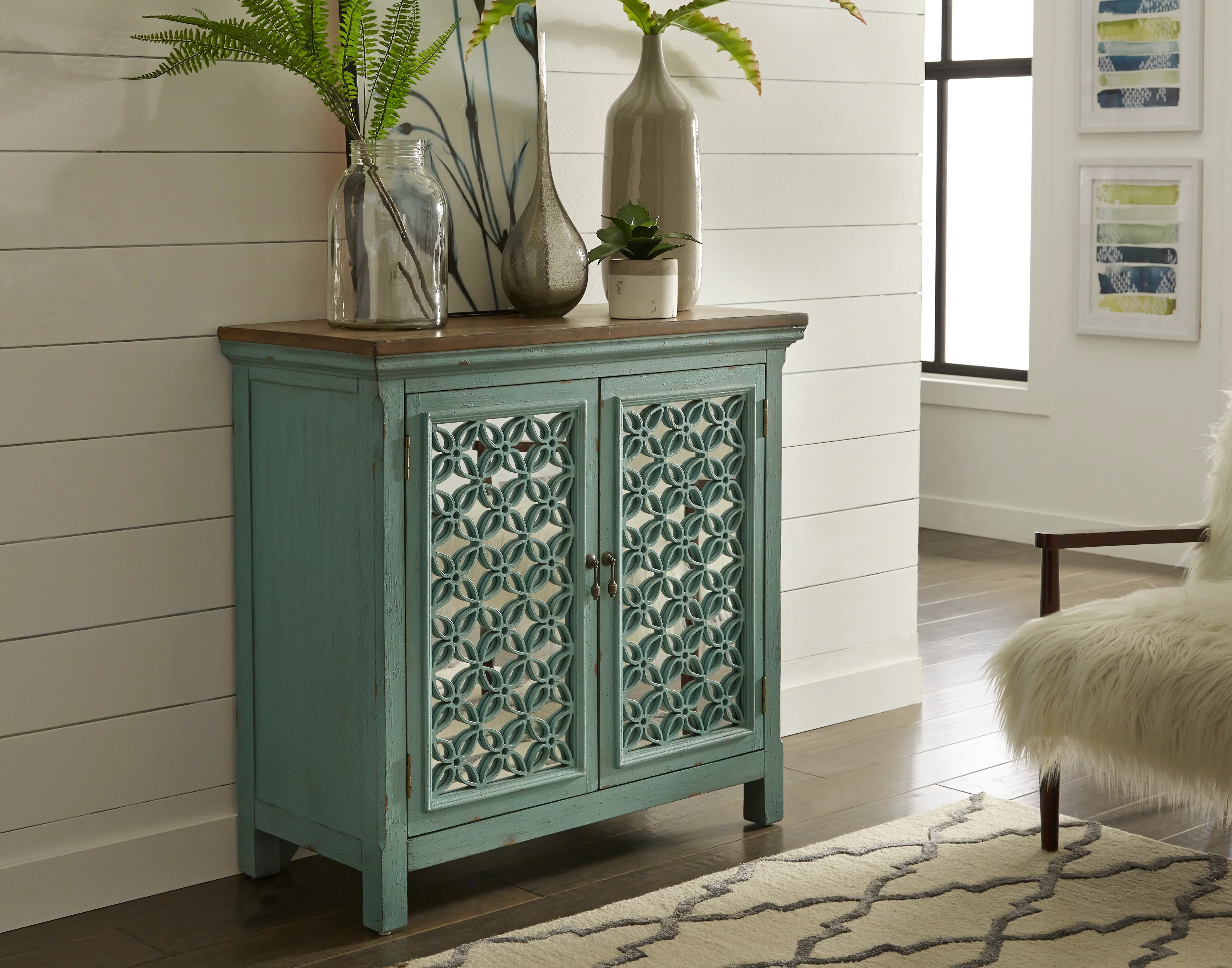 2011-AC3836/CABINET 37 Inch Two Door Sea Foam Cabinet-6