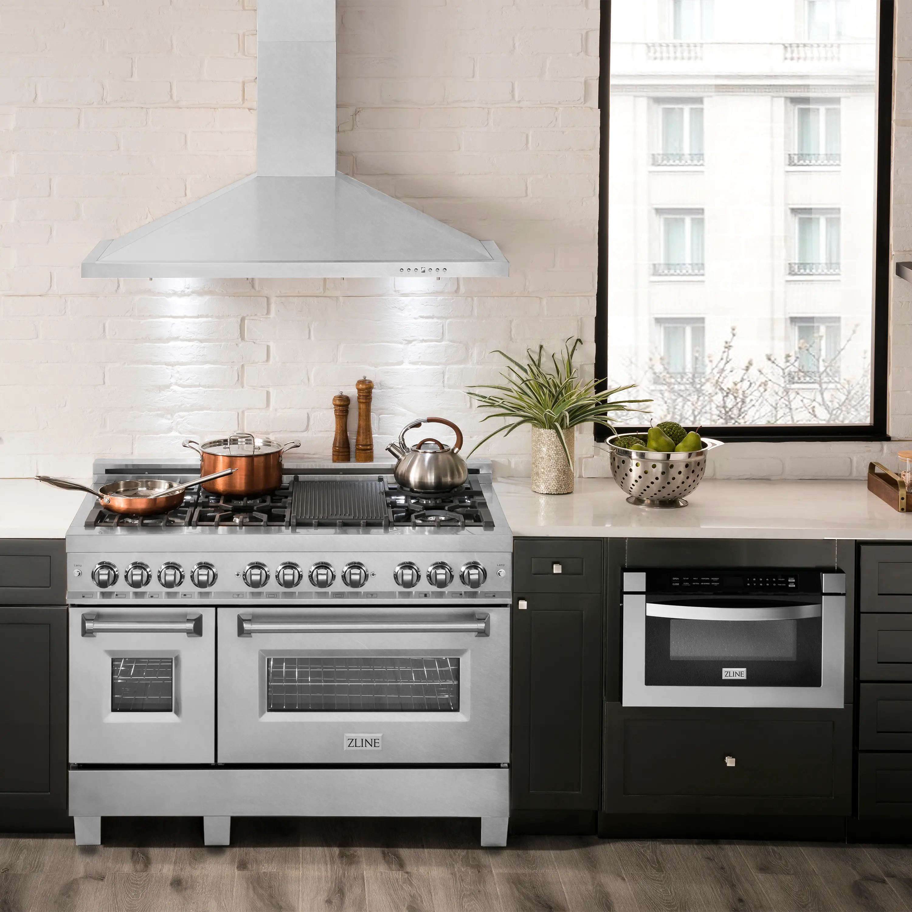 8KBS-48 ZLINE Designer Series 48 Inch Wall Mount Range Hood - DuraSnow® Stainless Steel-2