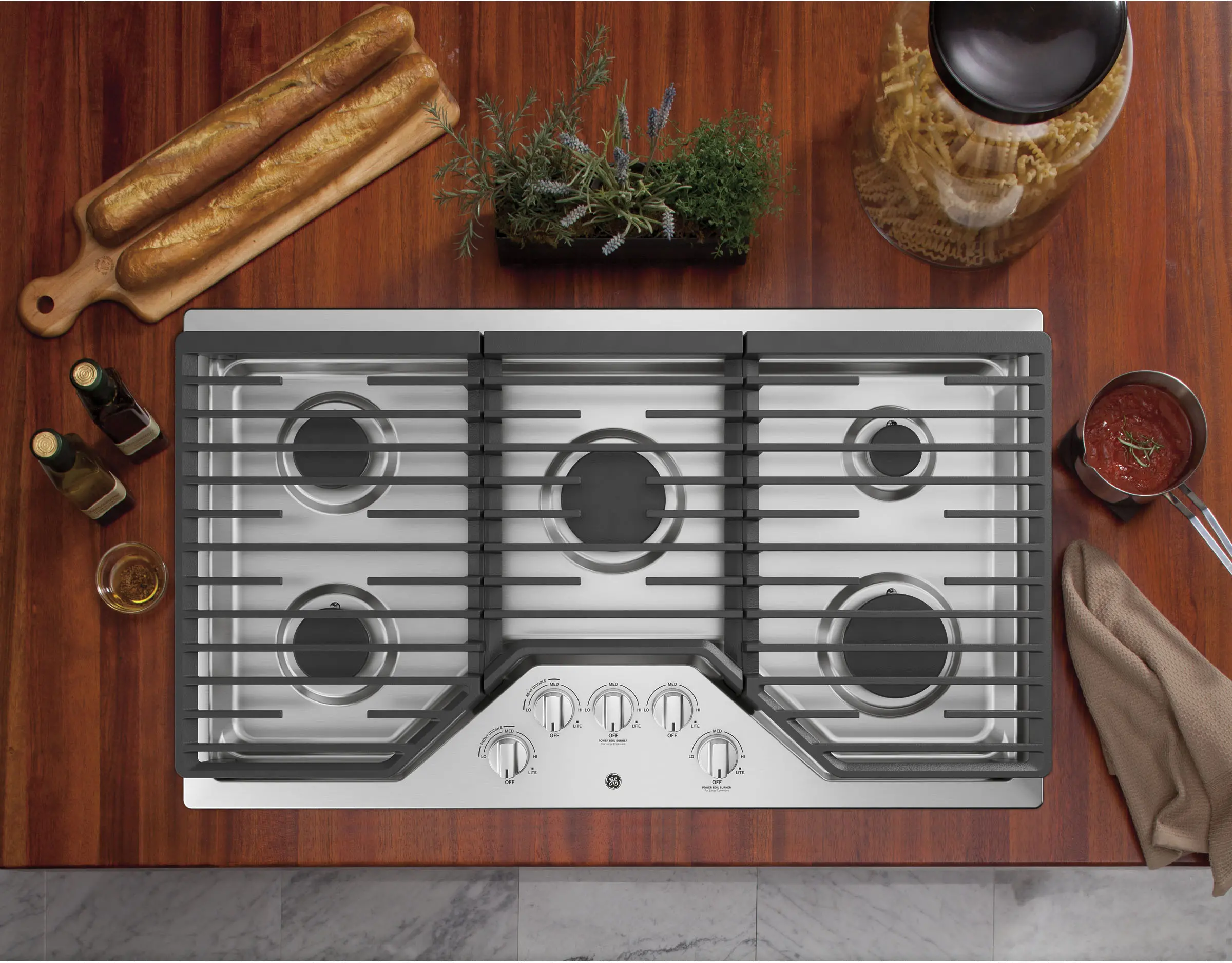 JGP5036SLSS GE 36 Inch Gas Cooktop - Stainless Steel-4