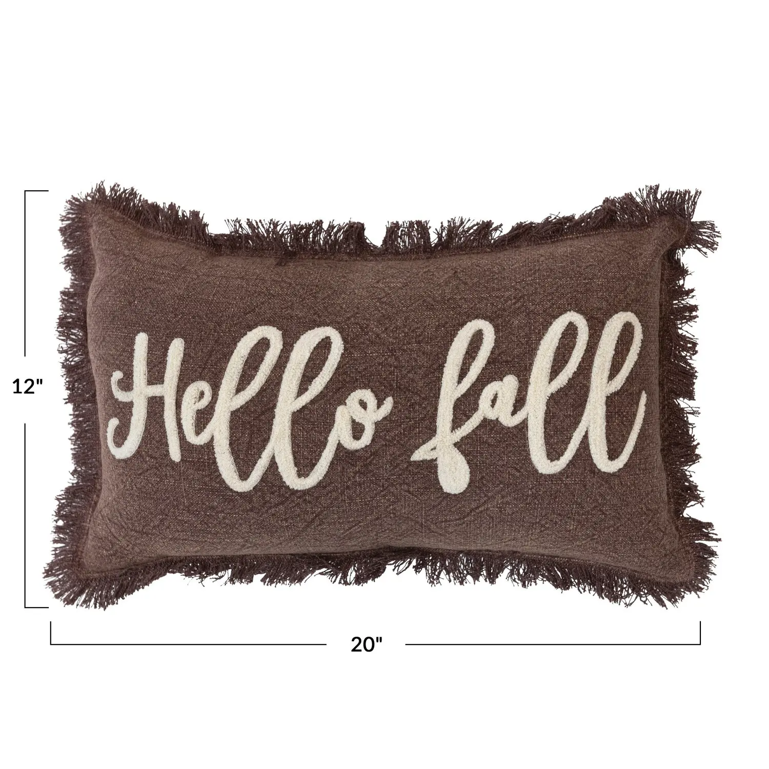 CF3759/HELLO-PILW  Hello Fall  Brown and Cream Pillow-3
