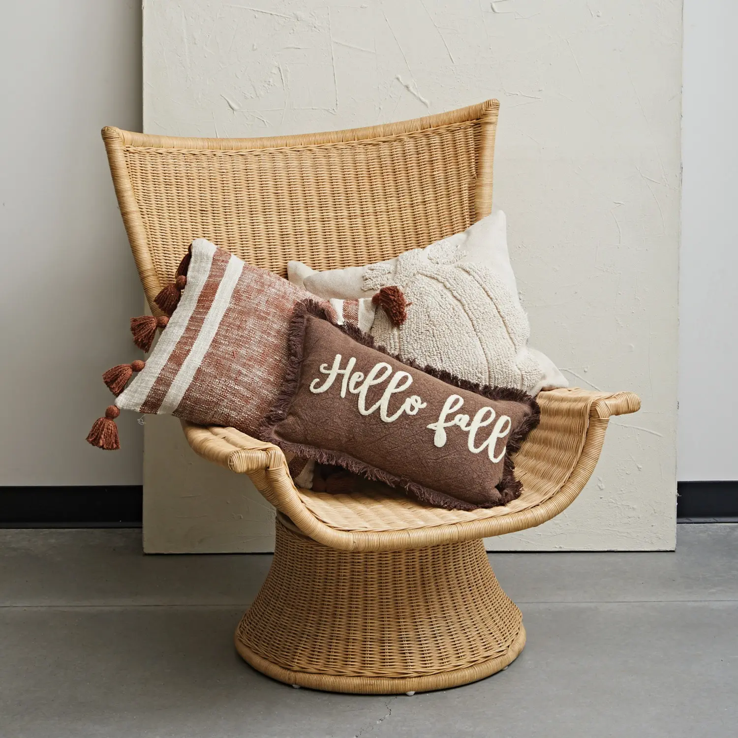 CF3759/HELLO-PILW  Hello Fall  Brown and Cream Pillow-2