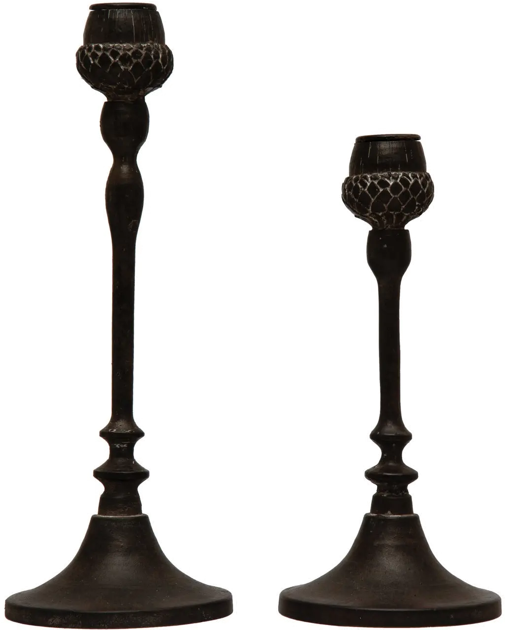 CF3648-S/2-TAPERHLDR Large 10.5 Inch Acorn Taper Candle Holder-1